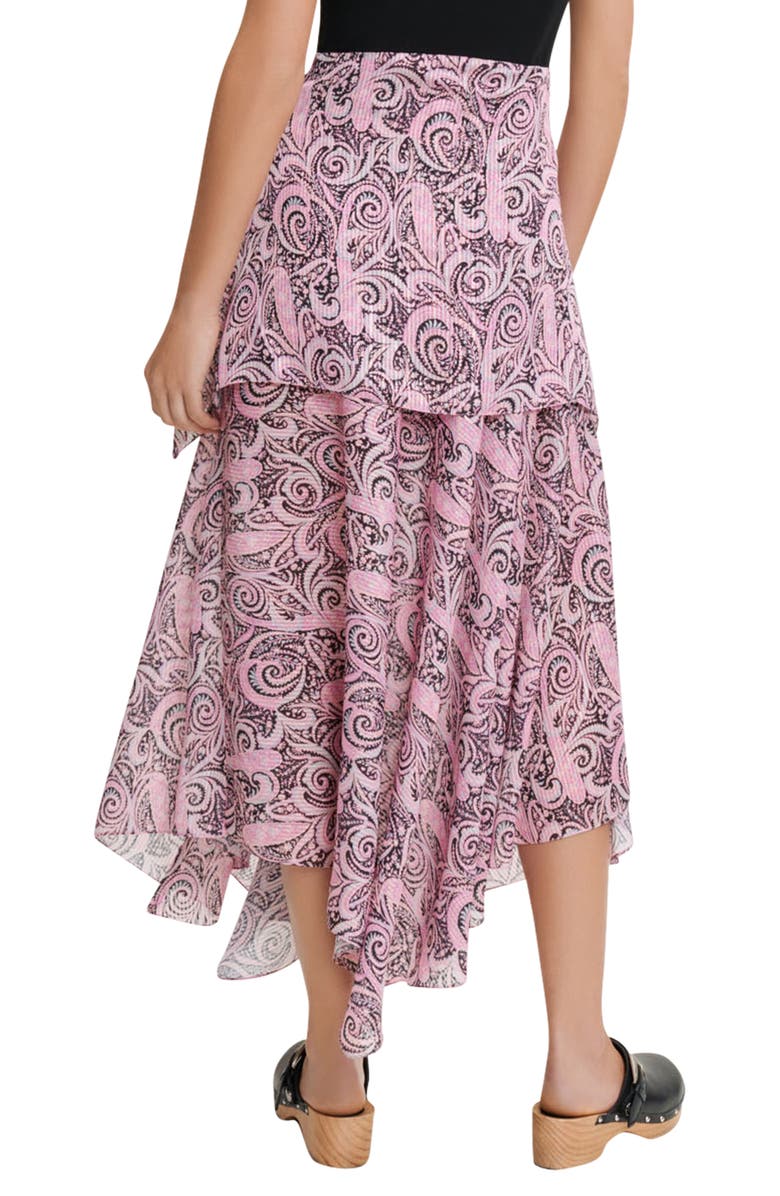 maje Rapripollo Paisley Handkerchief Hem Skirt, Alternate, color,