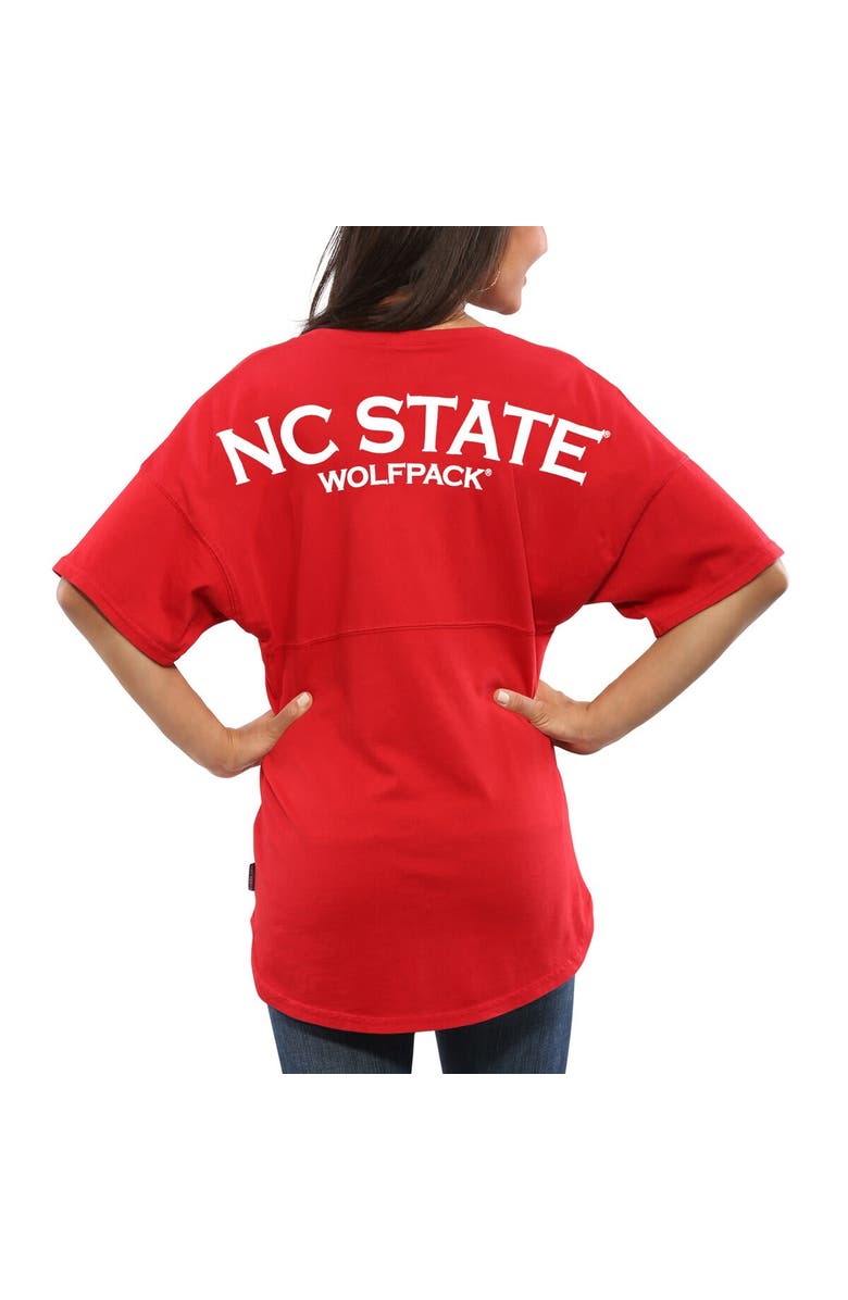 SPIRIT JERSEY Women's Red NC State Wolfpack Spirit Jersey Oversized T-Shirt, Main, color, 