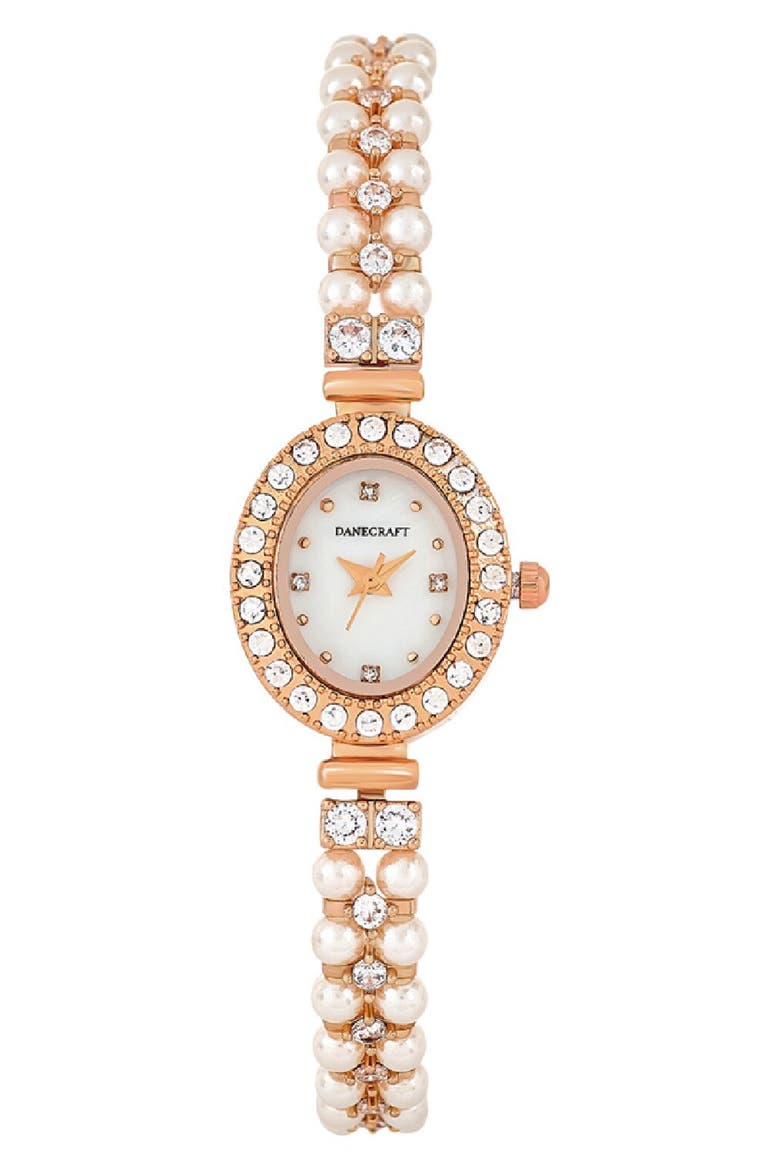 Mother-of-Pearl Quartz Bracelet Watch, 25mm, Main, color, ROSEGOLD