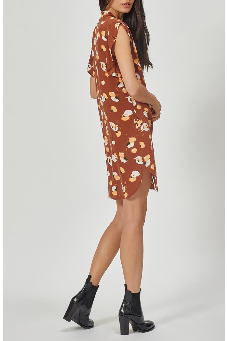 Lorainna Front Button Silk Dress, Alternate, color, TORTOISE SHELL MULTI