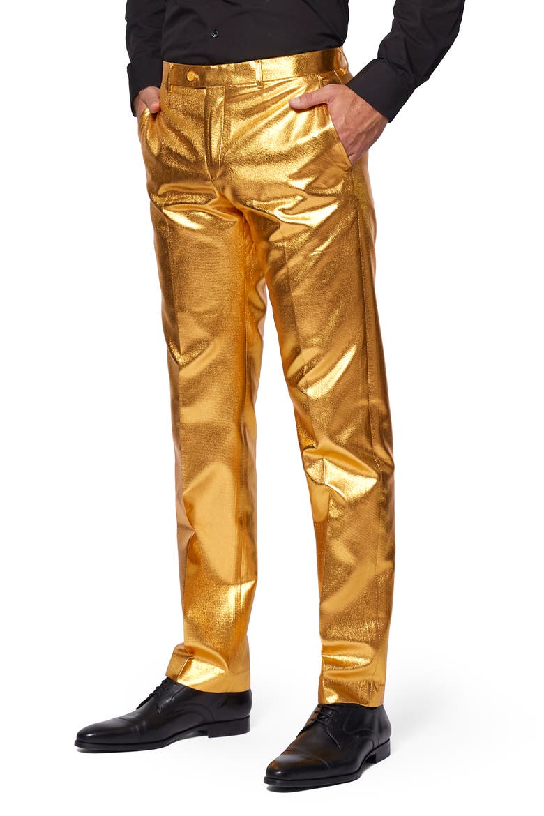 Groovy Gold Slim Fit Two-Piece Suit & Tie Set, Alternate, color, YELLOW