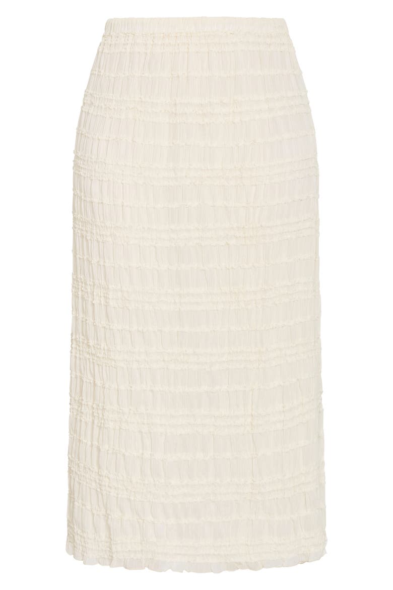 Emelia Smocked Midi Skirt, Alternate, color, CREME