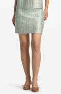 ST. JOHN Lacquered Crochet Miniskirt