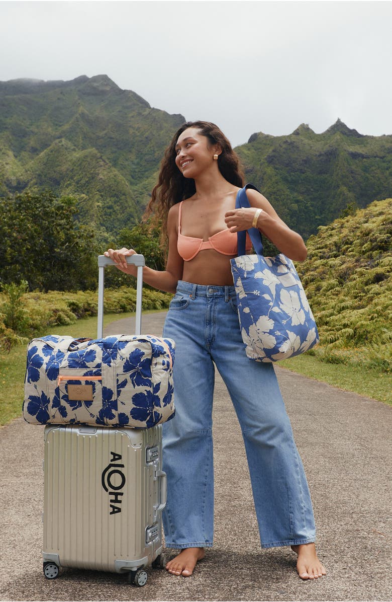 Aloha Collection Day Tripper Salina Tiny Stripe Water Resistant Tyvek<sup>®</sup> Tote, Alternate, color, Navy