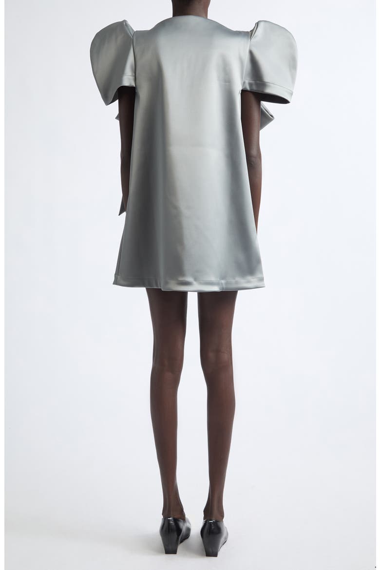 Stretch Satin Bow Minidress, Alternate, color, GREY