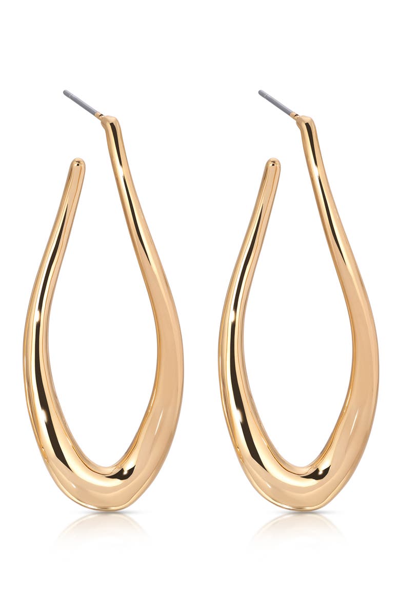 Curvacious Oval Hoop Earrings, Alternate, color, GOLD
