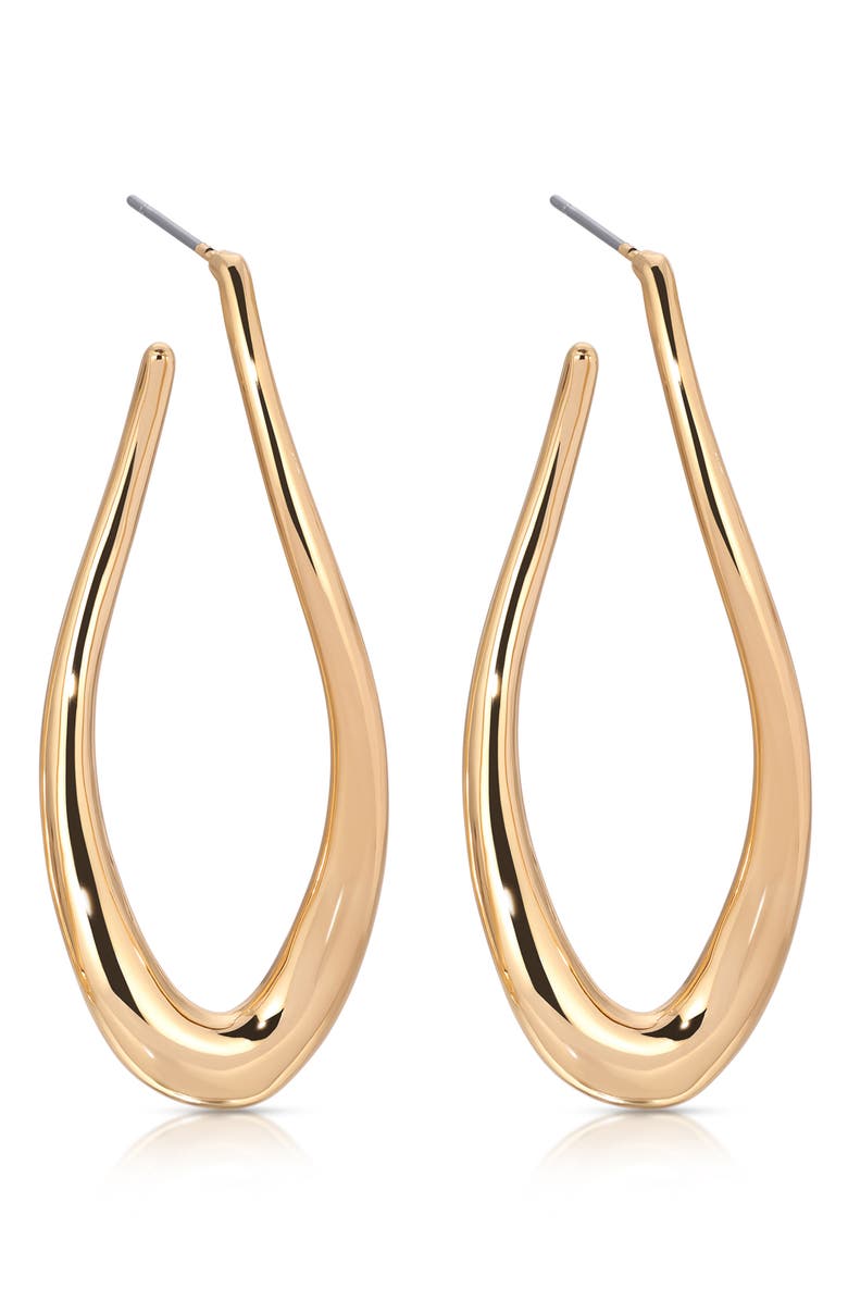 Ettika Curvacious Oval Hoop Earrings, Alternate, color, Gold