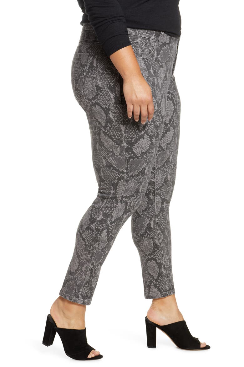 Ab-Solution Snake Print Side Zip Ankle Skinny Jeans (Nordstrom Exclusive), Alternate, color, GREY