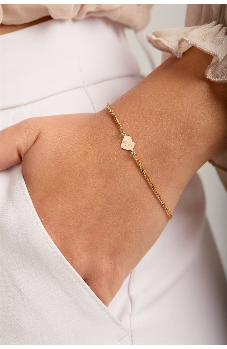 Set & Stones Emerson Initial Heart Bracelet, Alternate, color, Gold / R