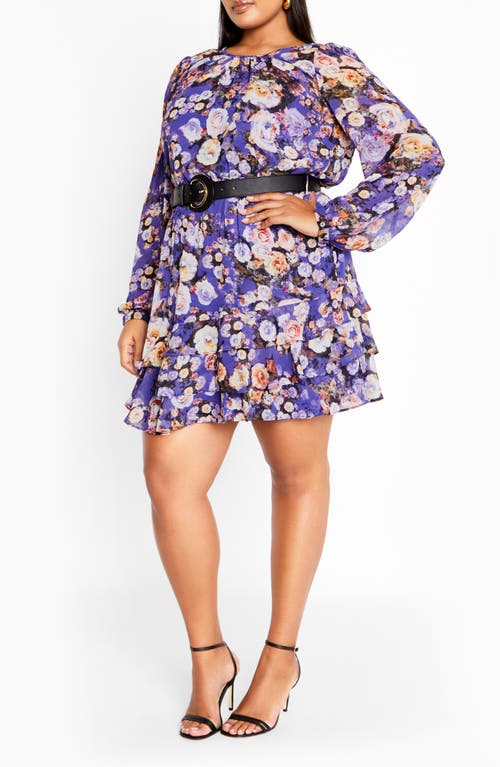 City Chic Charlee Floral Belted Dress In Multi