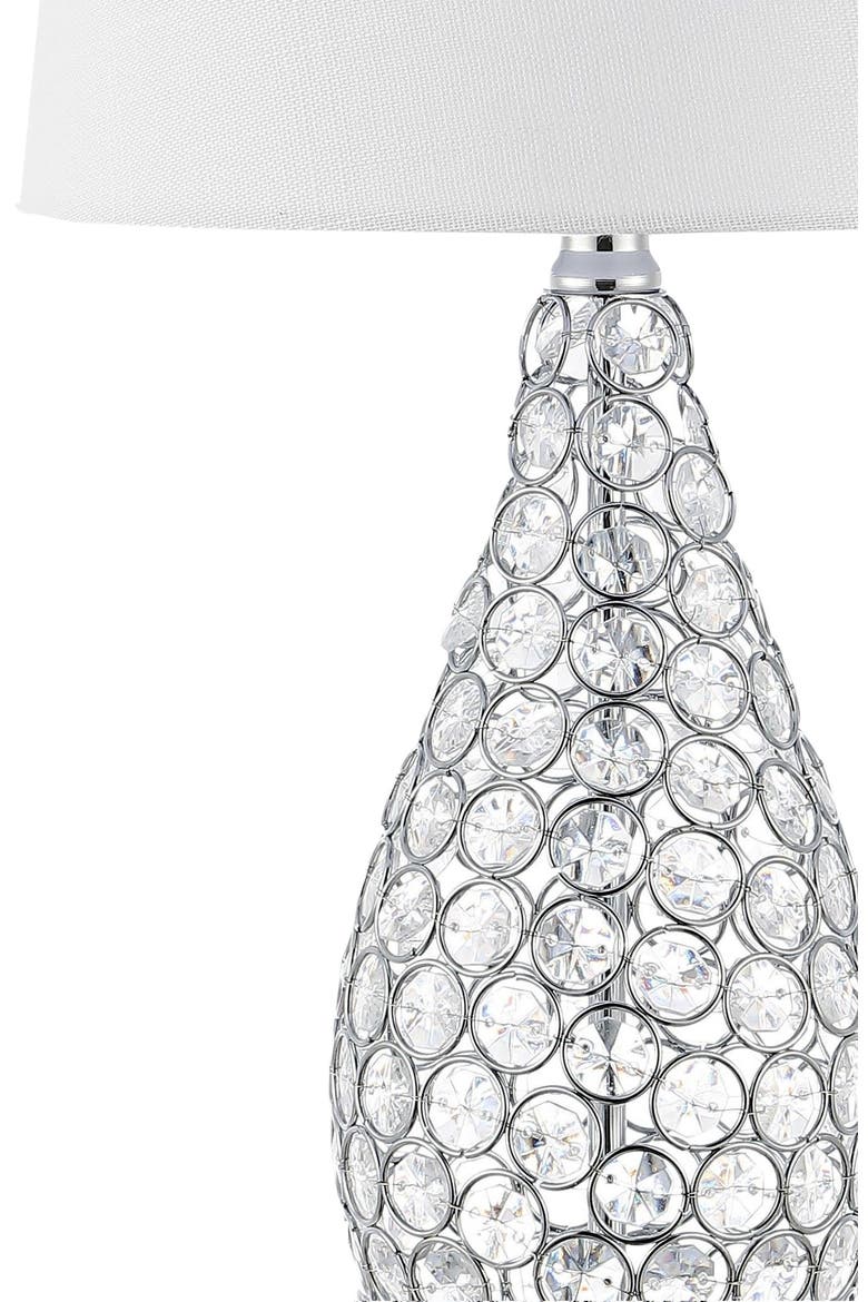 Lily 22.25" Midcentury Modern Iron LED Table Lamp with USB Charging Port, Clear, Alternate, color, Clear