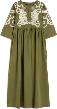 Weekend Max Mara Tilde Embroidered Yoke Cotton Dress