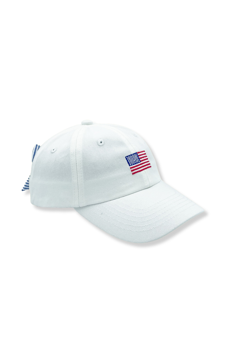 American Flag USA Twill Bow Baseball Hat (Baby)