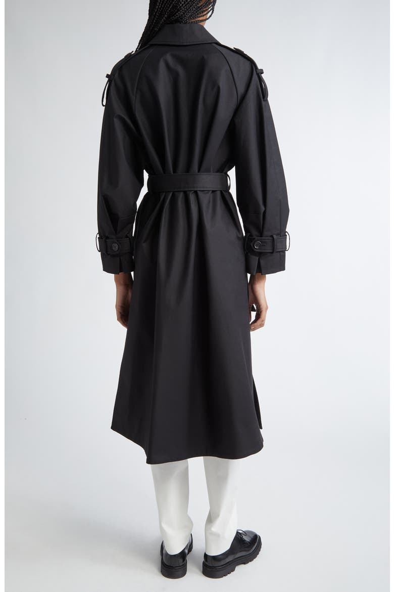 Rory Belted Compact Cotton Trench Coat, Alternate, color, BLACK