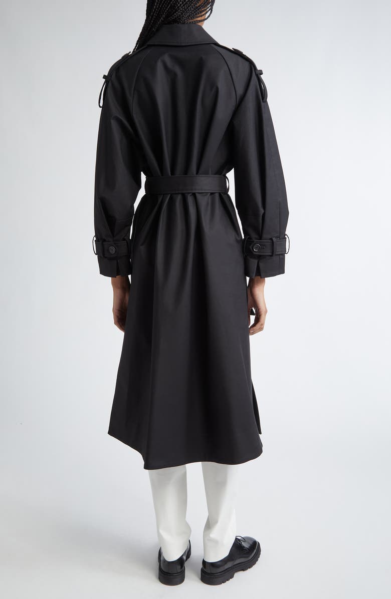 PARTOW Rory Belted Compact Cotton Trench Coat, Alternate, color, Black