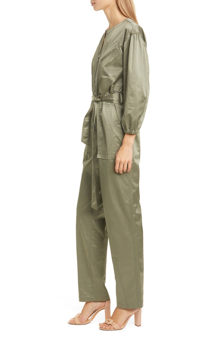 Rebecca Taylor Long Sleeve Sateen Jumpsuit, Alternate, color, 