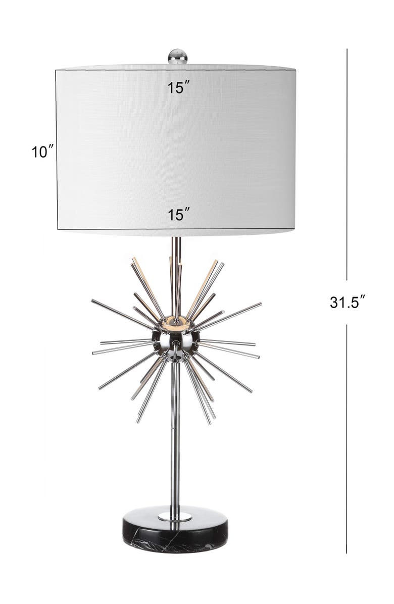 JONATHAN Y Aria 31.5" Metal/Marble LED Table Lamp, Chrome, Alternate, color, Chrome