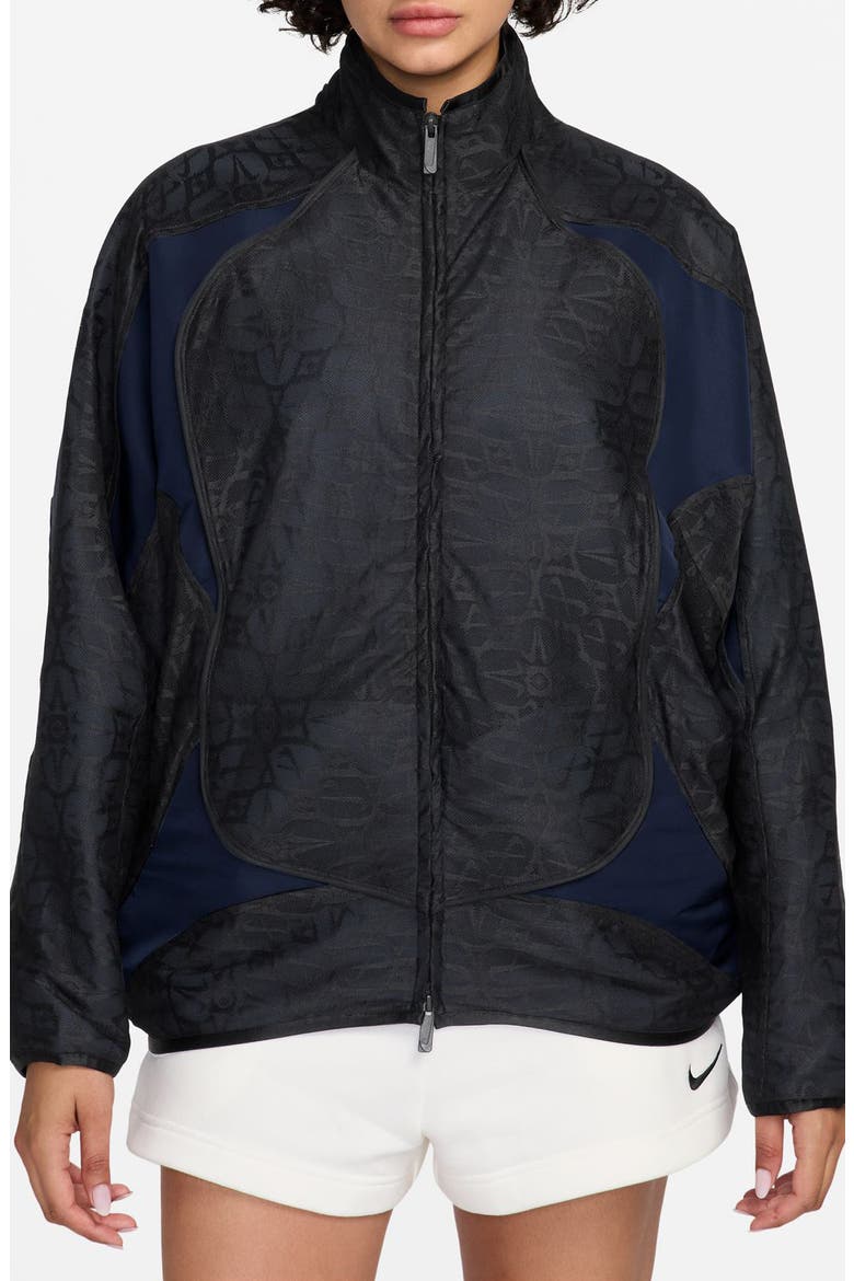 Sportswear Street Lace Track Jacket, Main, color, BLACK/ MIDNIGHT NAVY