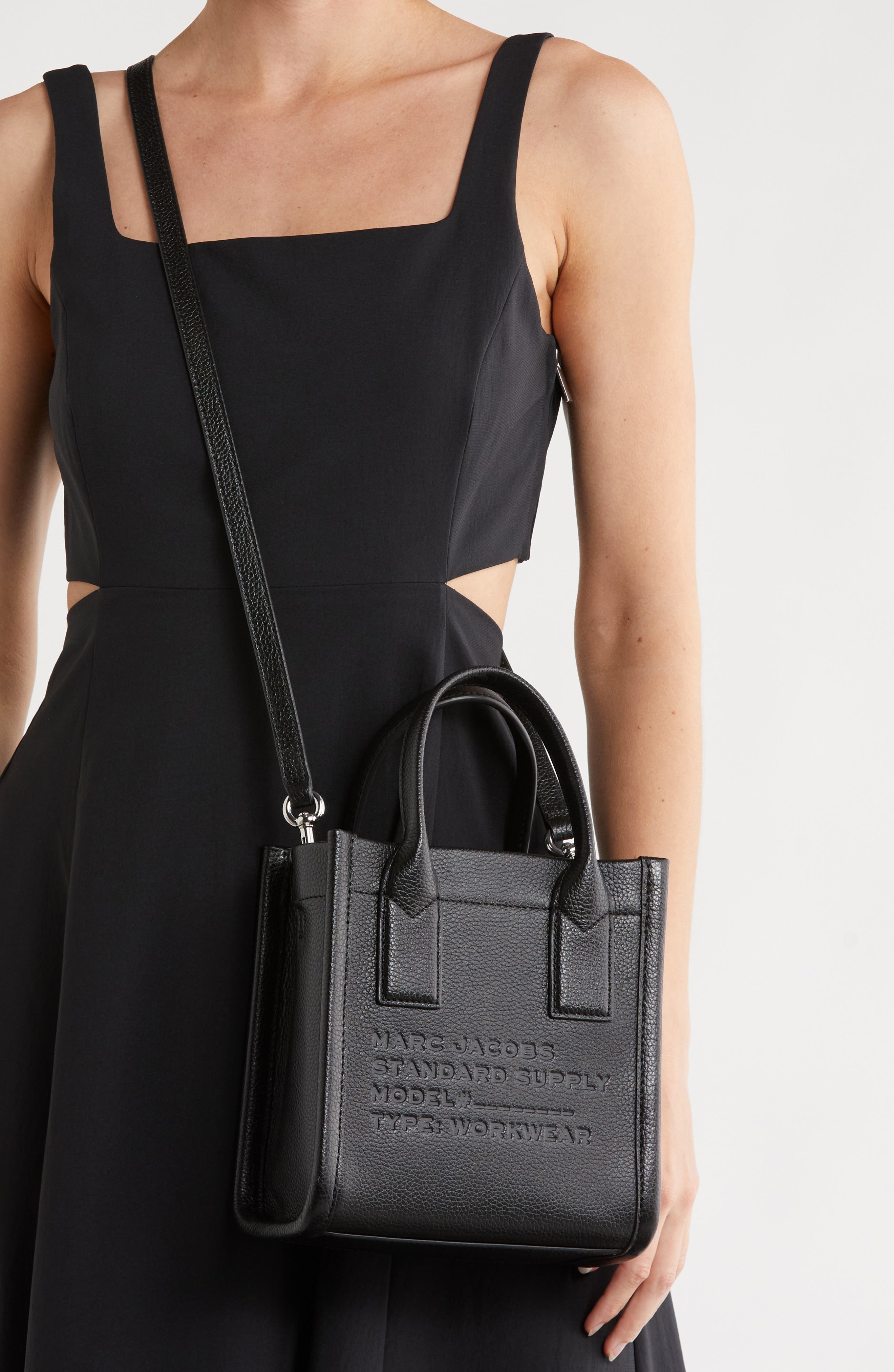 Marc Jacobs Small Leather Standard Supply Tote, Alternate, color, Black