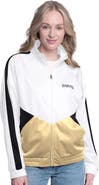 G-III 4HER BY CARL BANKS Women's G-III 4Her by Carl Banks White/Black New Orleans Saints Rally Rhinestone Full-Zip Track Jacket