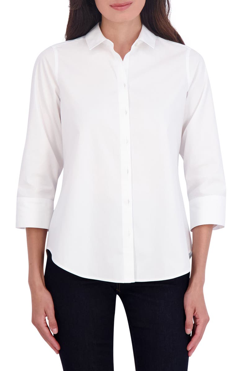 Foxcroft Charlie Cotton Button-Up Shirt, Main, color,
