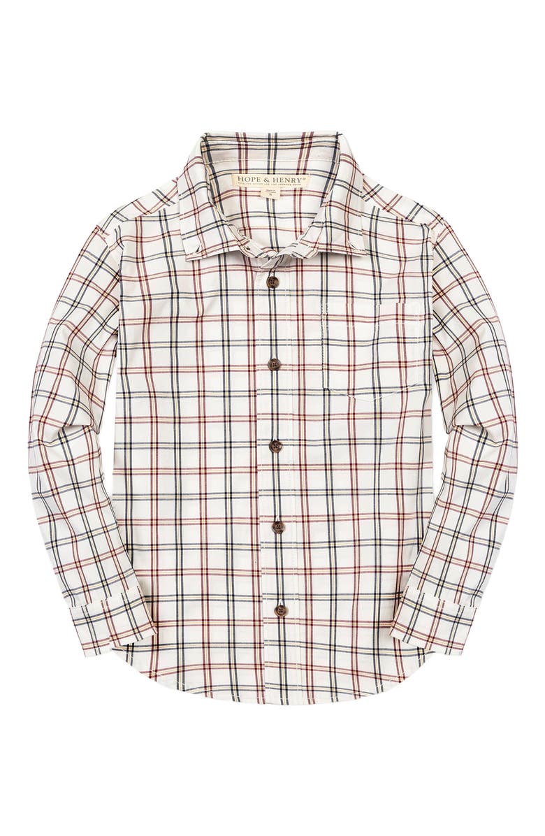 Hope & Henry Baby Boys' Organic Stretch Poplin Shirt, Infant, Alternate, color,