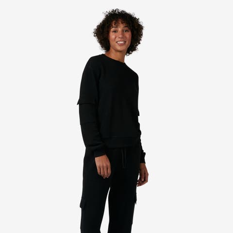 Modal Cloud Waffle Long Sleeve Cargo Crew