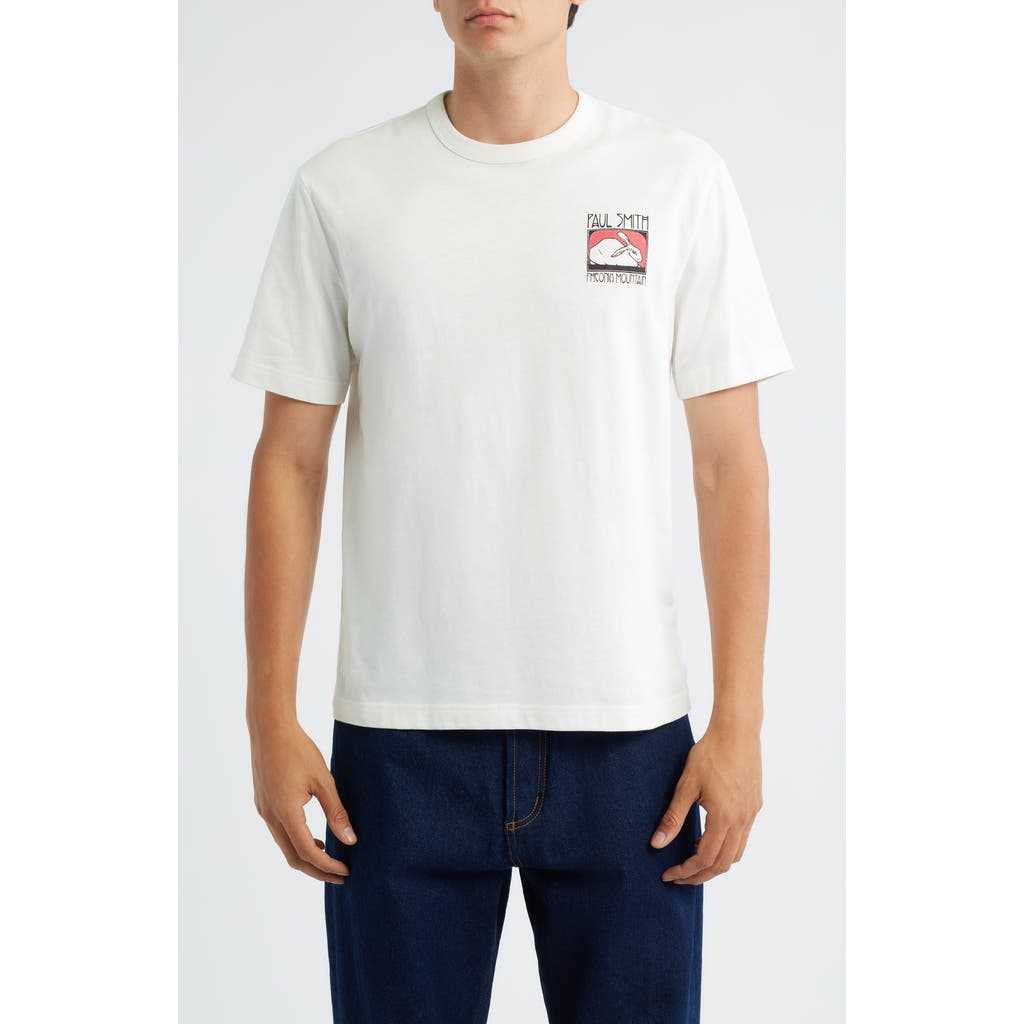 PS Paul Smith Casual Fit Phoenix Mountain Organic Cotton Graphic T-Shirt in Off White  product