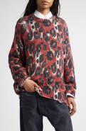 R13 Distressed Leopard Print Sweater