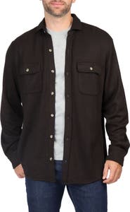 TailorByrd Long Sleeve Melange Solid Button Front Shirt
