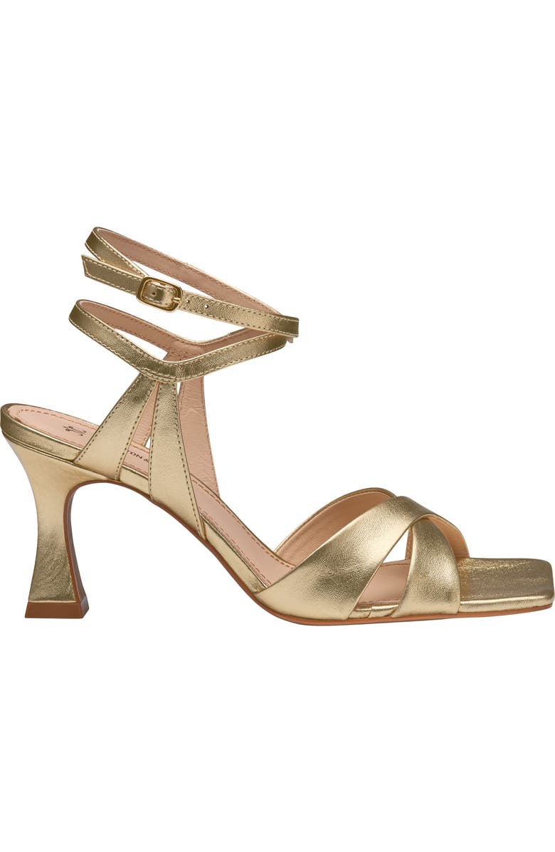 Johnston & Murphy Christine Ankle Strap Sandal, Alternate, color, Gold Metallic Sheepskin