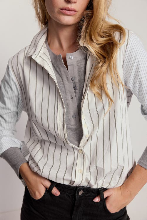 The Shirt By Rochelle Behrens The Long Sleeve Brett Shirt In Gray