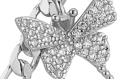 Chloe & Madison Chloe And Madison Plated Cz Vintage Butterfly Necklace In Silver