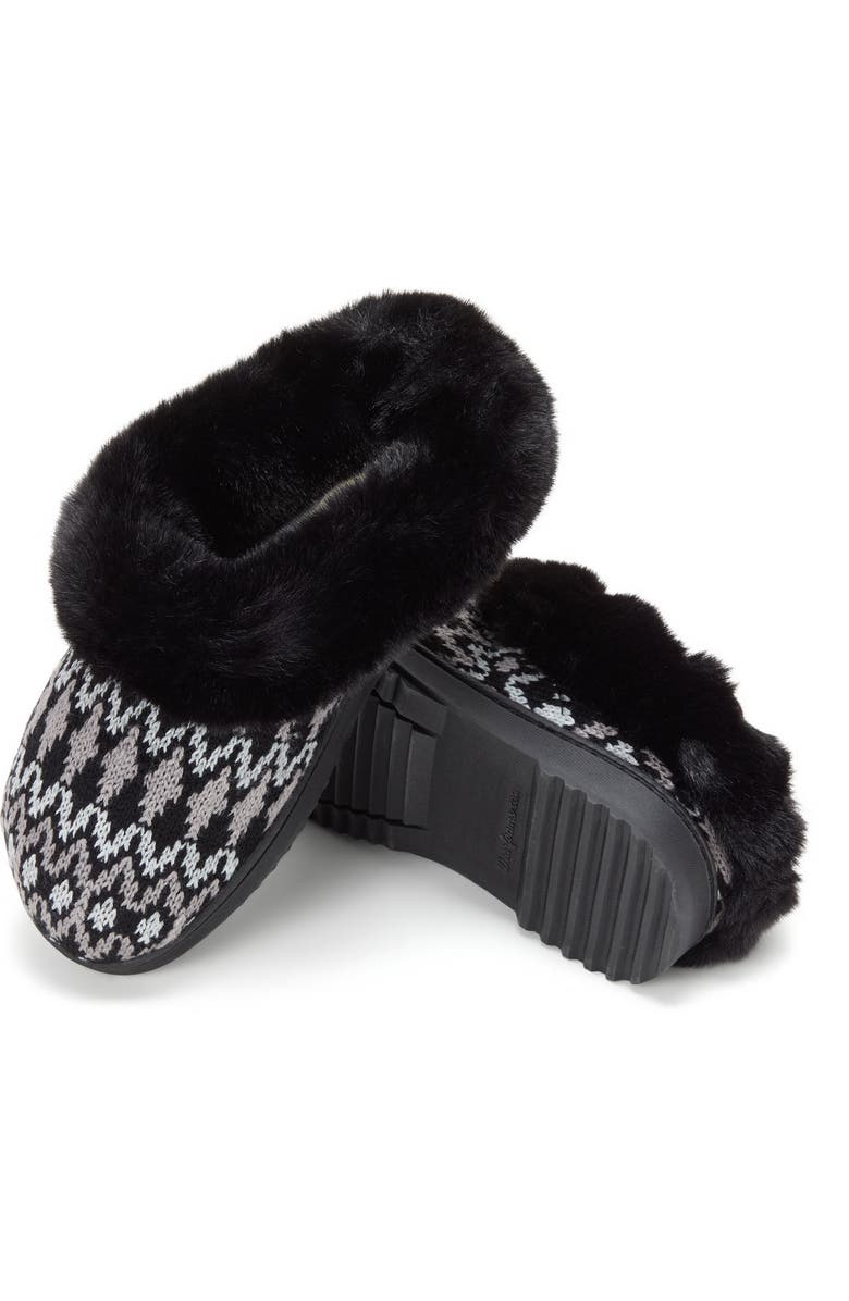 DEARFOAMS Hannah Festive Knit Clog Slipper, Alternate, color, Black Combo