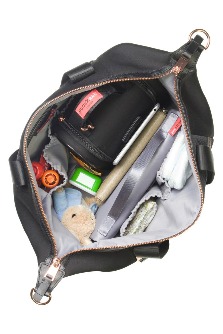 Stevie Lux Diaper Bag, Alternate, color, SCUBA BLACK
