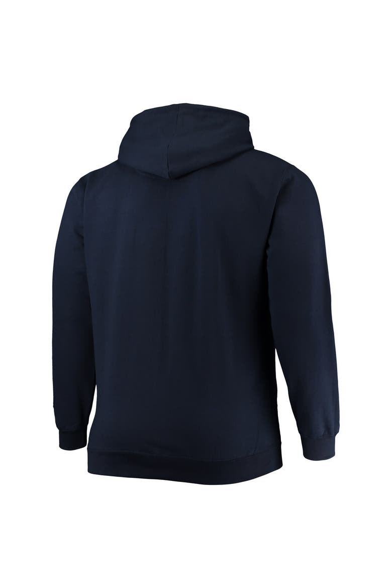 Men's Champion Navy West Virginia Mountaineers Big & Tall Arch Over Logo Powerblend Pullover Hoodie, Alternate, color, Navy
