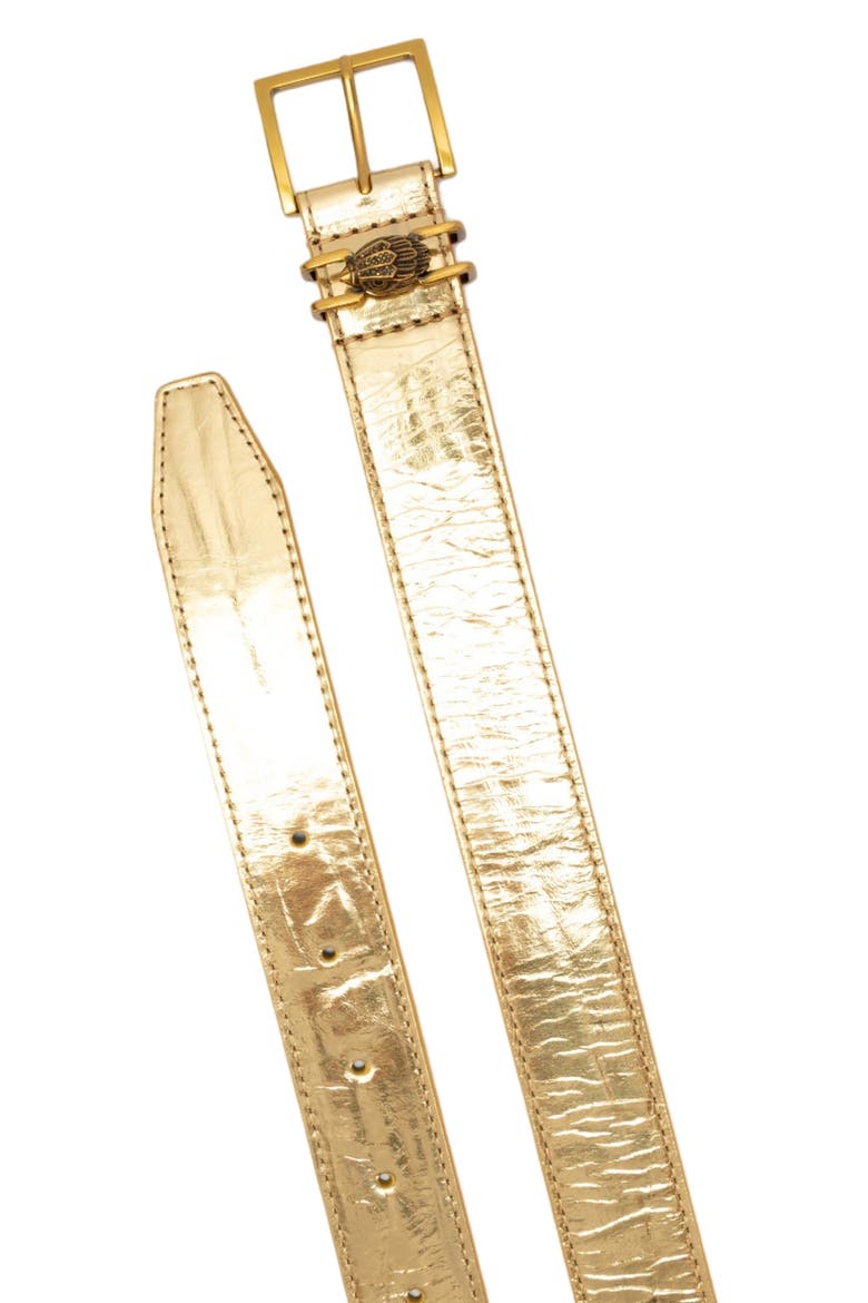 Shoreditch Metallic Leather Belt, Alternate, color, GOLD