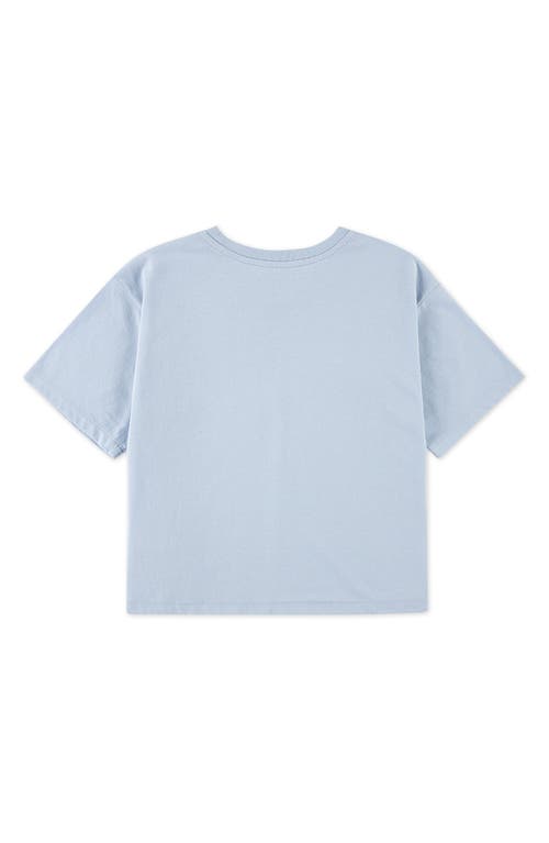 Abercrombie Kids Kids' Floral Crest Boxy Cotton Blend Graphic T-shirt In Blue