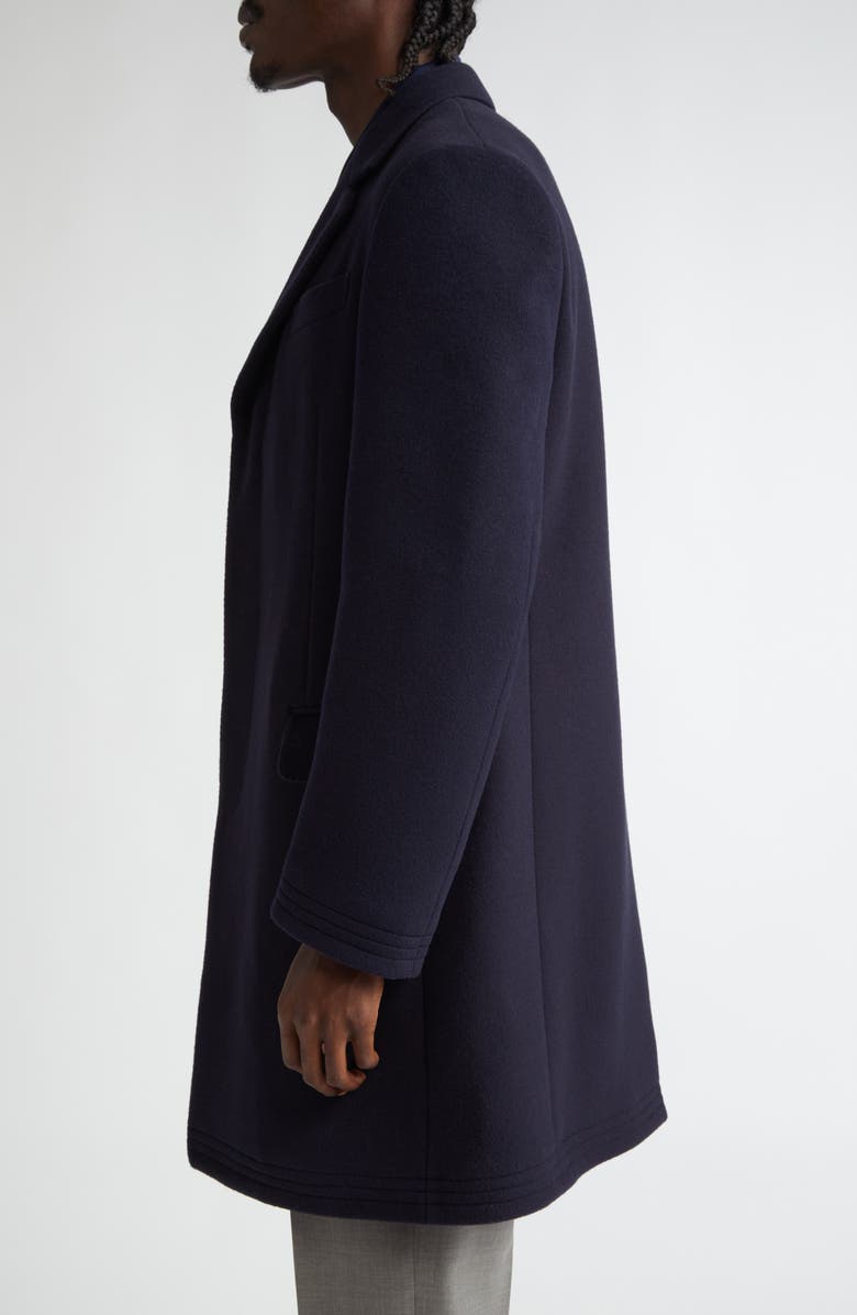 Ralph Lauren Purple Label Kent Paddock Brushed Wool Topcoat, Alternate, color, Navy