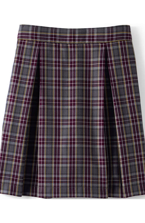 Girls Top of Knee Plaid Skort