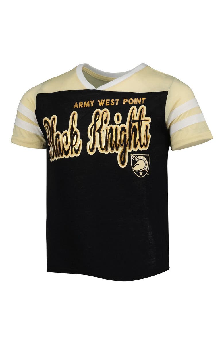 COLOSSEUM Girls Youth Colosseum Black Army Black Knights Practically Perfect Striped T-Shirt, Alternate, color, 