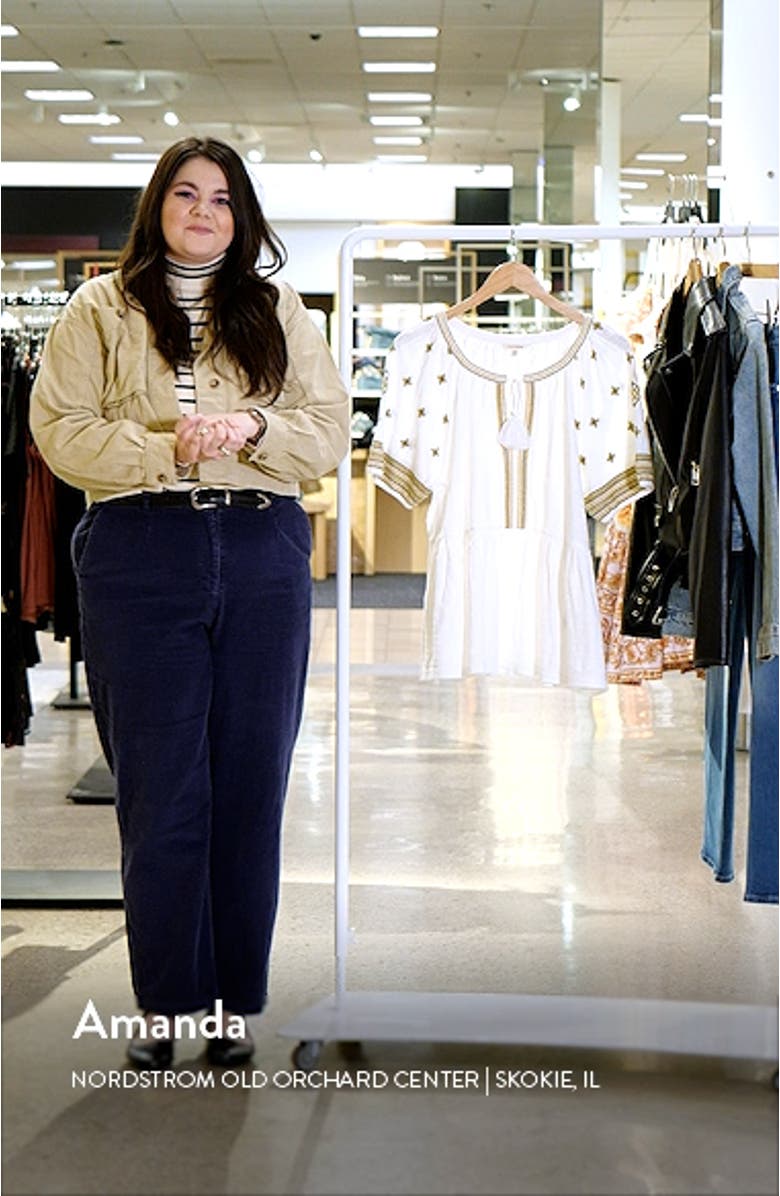 Easy Embroidered Cotton Babydoll Top, sales video thumbnail