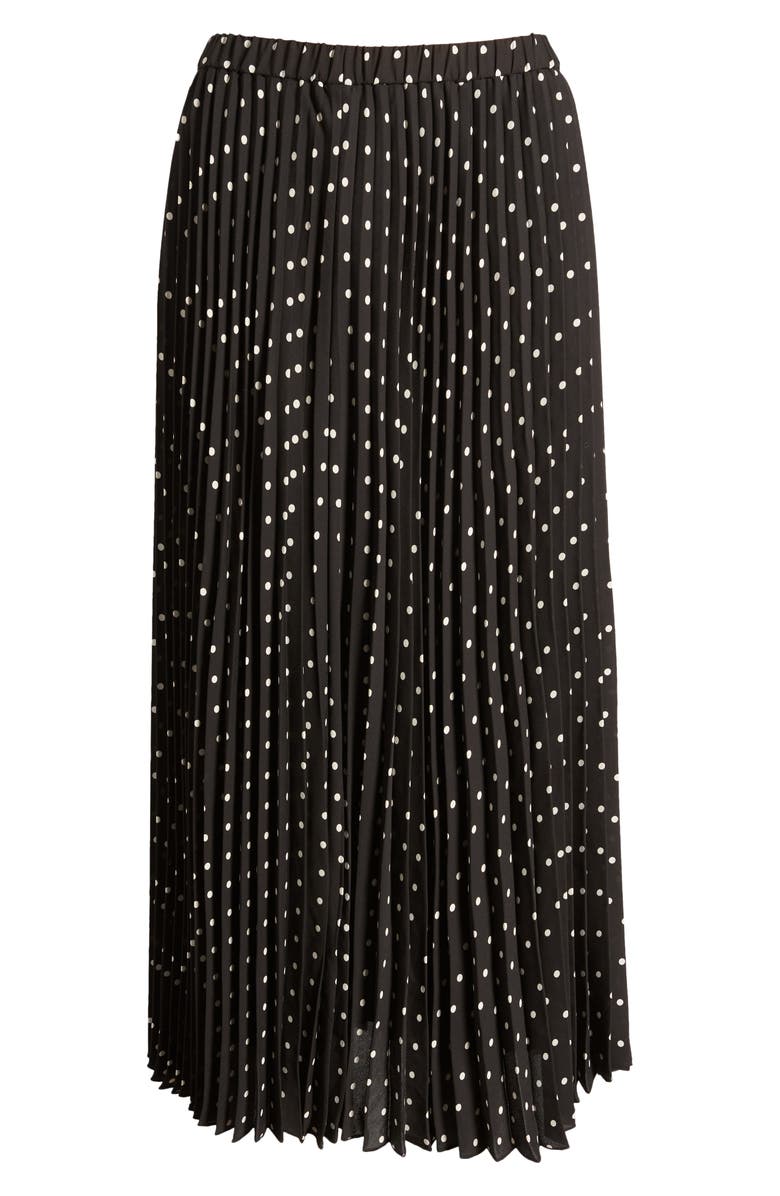 Anne Klein Polka Dot Pleat Midi Skirt, Alternate, color,