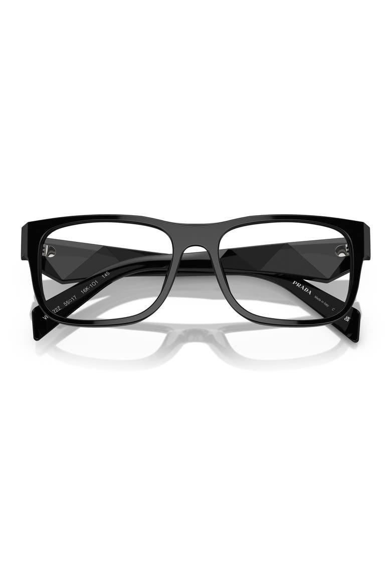 53mm Pillow Optical Glasses, Alternate, color, BLACK