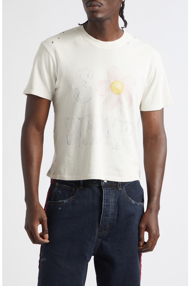 Distressed Boxy Heaven Graphic T-Shirt, Main, color, EGG WHITE