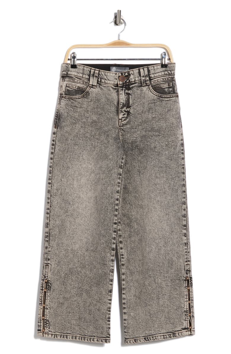 Democracy Faux Pearl Bead Wide Leg Jeans, Alternate, color, Tinted Brown