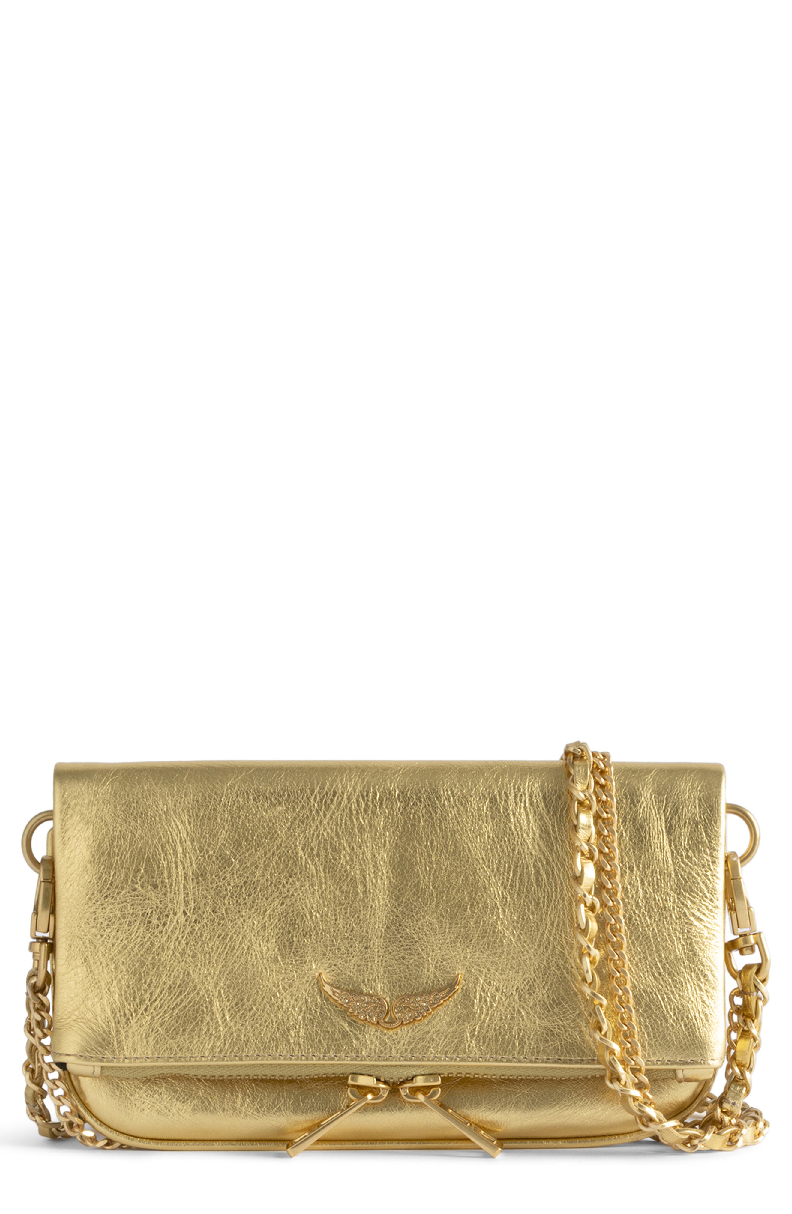 Zadig & Voltaire Rock Vintage Metallic Crossbody Bag, Main, color, 