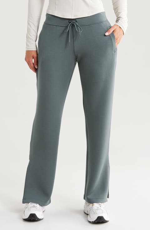 Level Set Straight Leg Slit Hem Track Pants