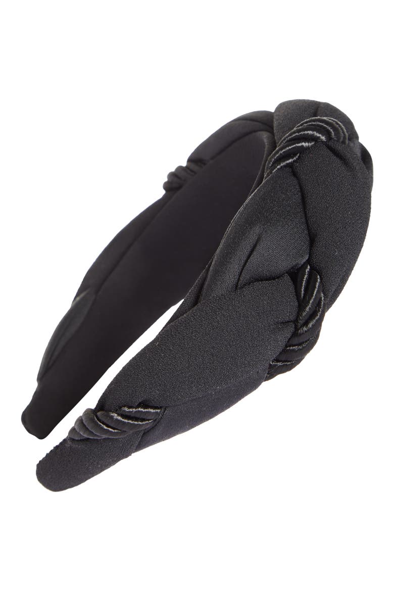 Twisted Silk Headband, Main, color, BLACK
