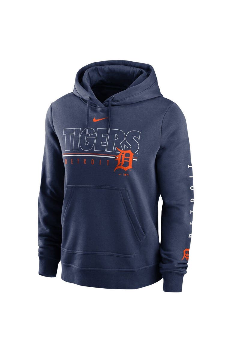 Women's Nike Navy Detroit Tigers Team Outline Club Pullover Hoodie, Alternate, color, Navy